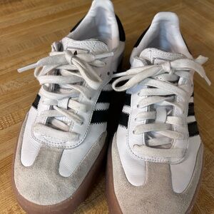 adidas White Black Suede-Trim Sneakers